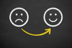 Sad face to happy face transformation.